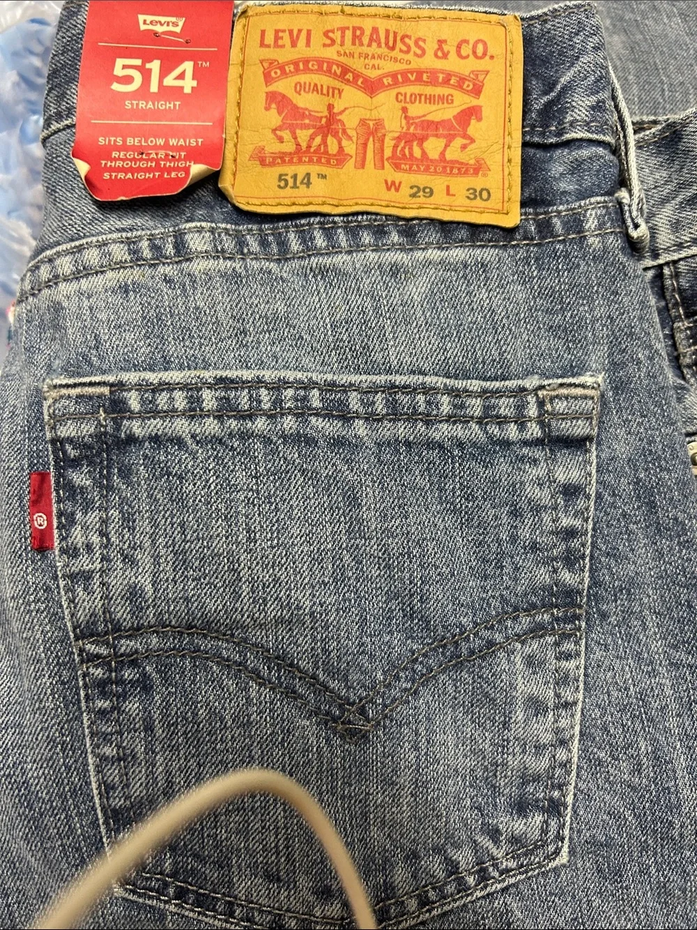 Classic Levi's light blue denim 514 straight jeans,